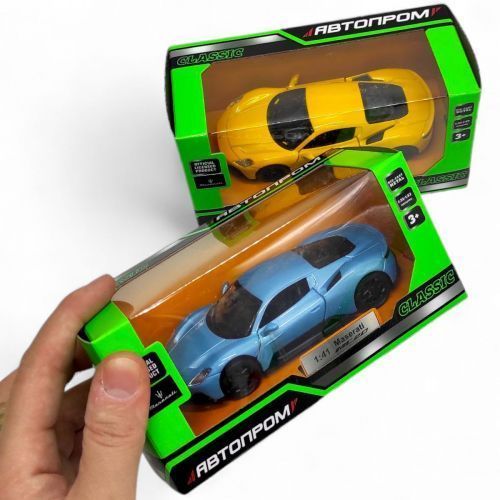 Машинка металлическая "АВТОПРОМ Maserati MC20" (ЖЕЛТЫЙ) 283050 фото