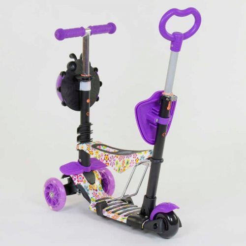 Самокат 5в1 97240 (1) Best Scooter, АБСТРАКЦІЯ, PU колеса, ПІДСВІЧУВАННЯ КОЛІС, в коробці 269213 фото