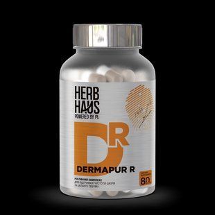 Дієтична добавка для підтримки чистоти шкіри та балансу себуму DERMAPUR R HerbHaus капсули №80 DERMAPUR R фото