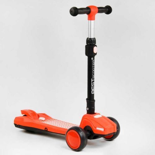 Самокат трехколесный LT-12857 Best Scooter с парогенератором складной руль, ЗВУК МАШИНЫ, ДЫМ, СВЕТ, пластмассовый, колеса PU 120х35мм, в коробке 267982 фото