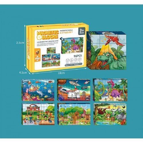 Магнітні кубики "Magnetic Blocks", 96 штук, 12 зображень 257006 фото