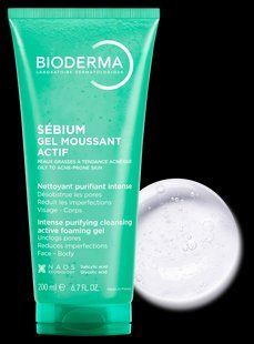 Биодерма Себиум Гель Актив очищающий Bioderma S&eacute;bium Gel moussant actif, 200 мл 28667С фото