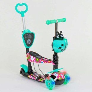 Самокат 5в1 43702 (1) Best Scooter, АБСТРАКЦИЯ, PU колеса, ПОДСВЕТКА КОЛЕС, в коробке 269214 фото