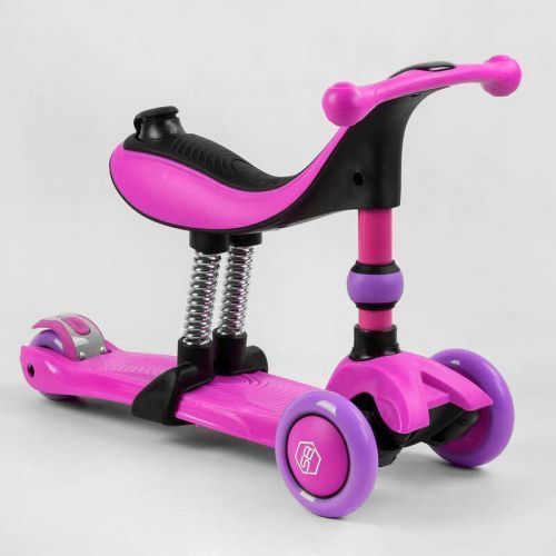 Самокат-велобег 3в1 трехколесный BS-26566 (4) Best Scooter, 3 колеса PU со светом, сидение, амортизаторы, родительская ручка 269171 фото
