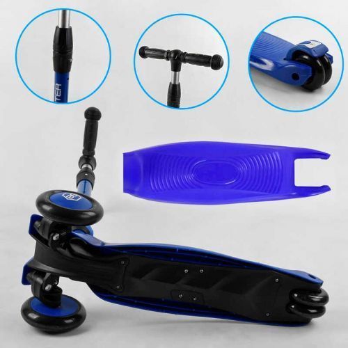 Самокат-велобег 3в1 трехколесный BS-27018 (4) Best Scooter, 3 колеса PU со светом, сидение, амортизаторы, родительская ручка 269177 фото