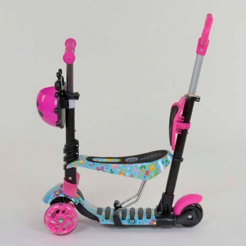Самокат 5в1 26901 (1) Best Scooter, АБСТРАКЦИЯ, PU колеса, ПОДСВЕТКА КОЛЕС, в коробке 269216 фото