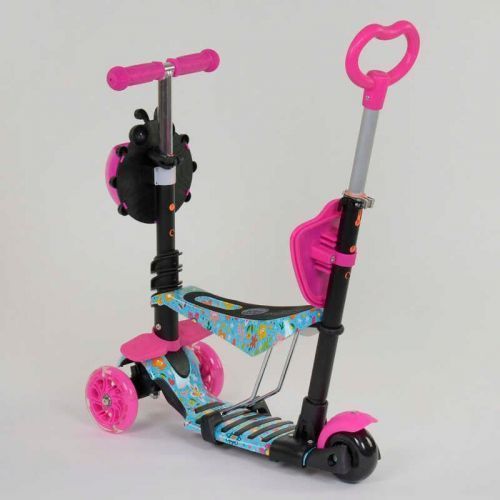 Самокат 5в1 26901 (1) Best Scooter, АБСТРАКЦИЯ, PU колеса, ПОДСВЕТКА КОЛЕС, в коробке 269216 фото