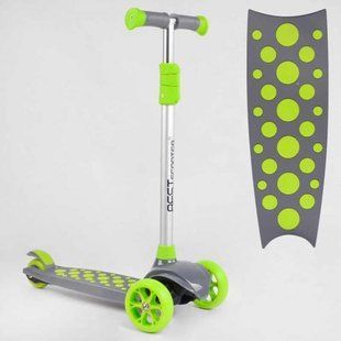 Самокат трехколесный LK-70111 Best Scooter (4) СВЕТ ДЕКИ, КОЛЕС И ДИСКОВ, съёмный руль, передние колёса PU 120х35мм, задние колеса PU 80х30мм 269204 фото