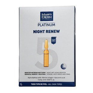 Мартідерм Нічні ампули для оновлення шкіри обличчя MartiDerm Platinum Night Renew 5 амп*2 мл 8437019178024 фото
