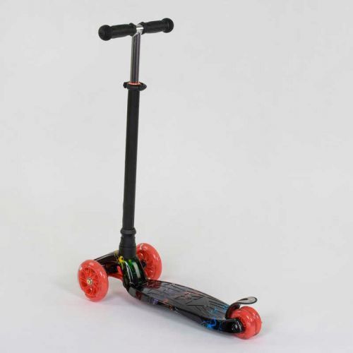 Самокат "Best Scooter" пластмассовый, 4 колеса PU, СВЕТ, трубка руля алюминиевая, d=12 см, в коробке 269206 фото