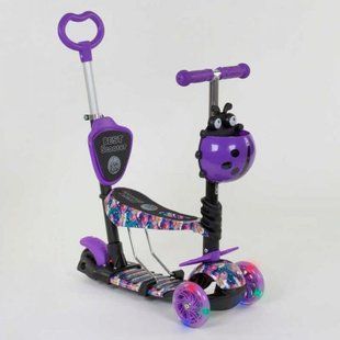 Самокат 5в1 19870 (1) Best Scooter, АБСТРАКЦИЯ, PU колеса, ПОДСВЕТКА КОЛЕС, в коробке 269211 фото