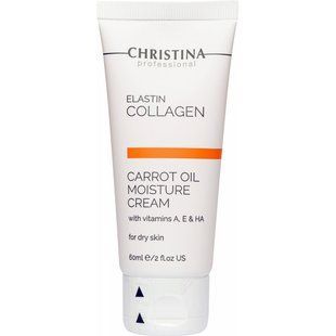 Увлажняющий крем для сухой кожи Christina Elastin Collagen Carrot Cream with Vitamins A, E & HA 60 мл CHR372 фото